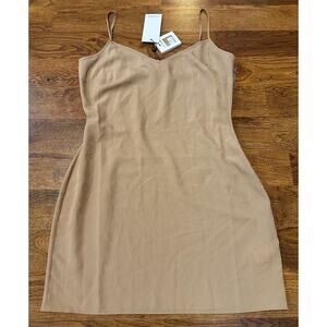 Nadine Merabi Slip Dress Nude Size 8 NWT Minimalist Basic Elegant Capsule Piece